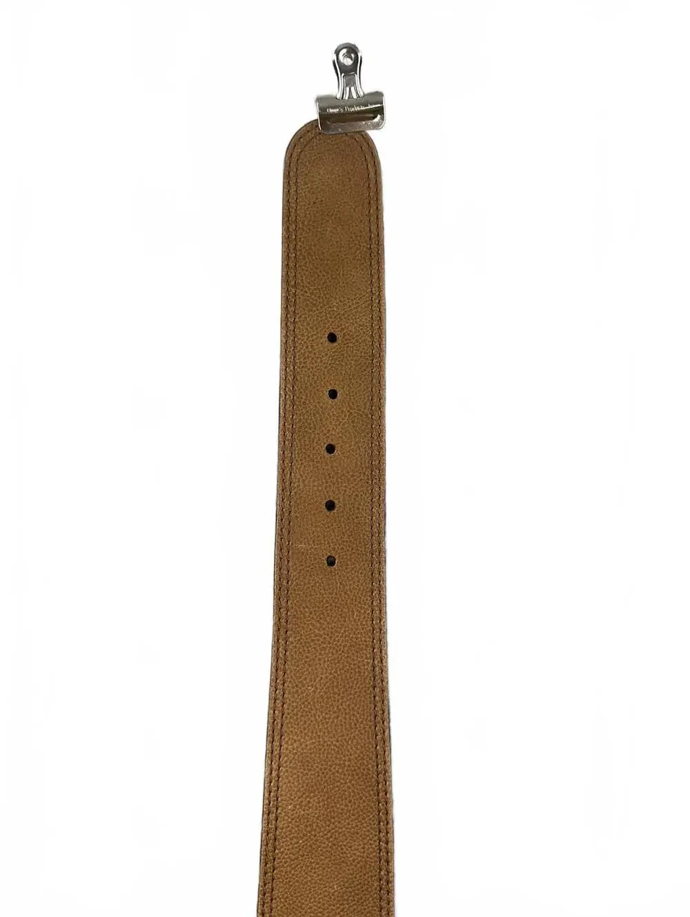 Chico's Wide Tan Leather Belt with Antique Brass Buckle